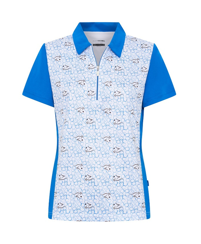 KELSEY COTTRELL COLLECTION ROYAL SPLICED JOEY PRINT LADIES LAWN BOWLS POLO